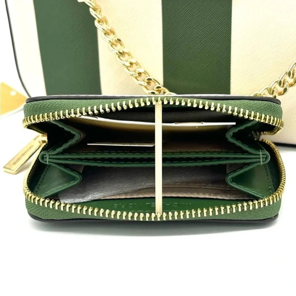 Michael Kors Large EW Zip Chain Crossbody Bag & ZA Card Case Wallet Fern Green - Picture 13 of 15